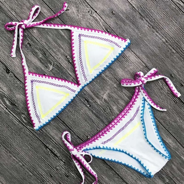 2019 New Sexy Bikinis Women Swimwear Push Up Swimsuit Halter Top Biquini Padded Bathing Suit Bandage Brazilian Bikini Set