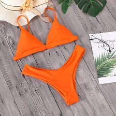 Minimalism Le 2019 Solid Bikini Sets Women's Swimsuit Female Swimwear Bikinis Sexy Bathing Suits Biquini Beach Wear