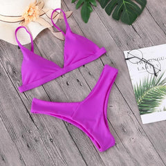 Minimalism Le 2019 Solid Bikini Sets Women's Swimsuit Female Swimwear Bikinis Sexy Bathing Suits Biquini Beach Wear